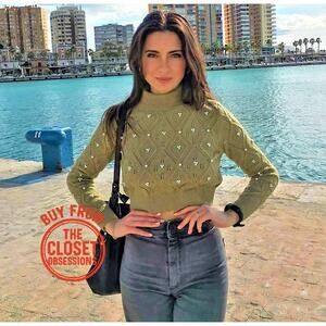 ZARA BLOGGER FAVE!!! Wool Cropped Turtleneck Sweater NWT